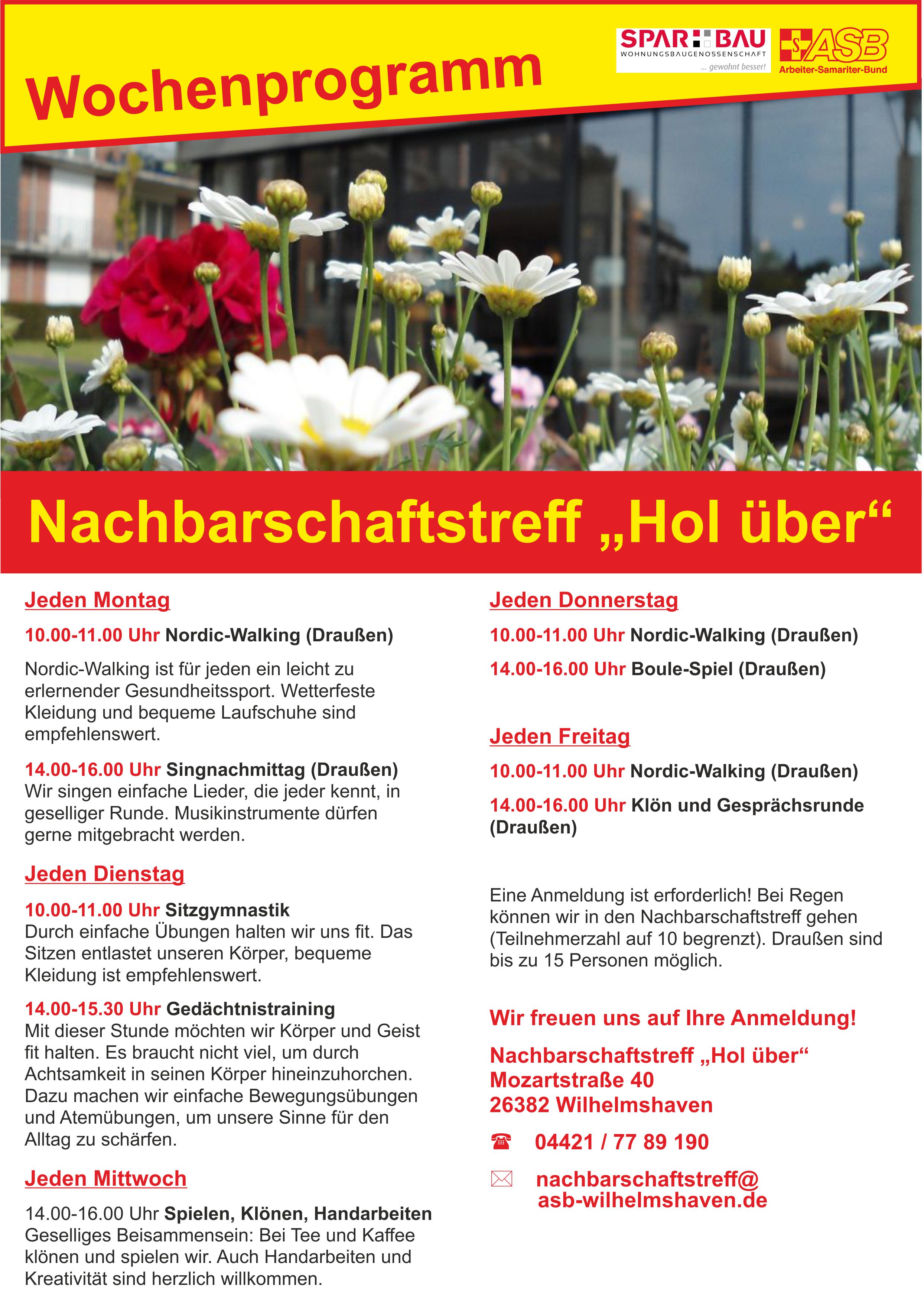 Wochenprogramm Nachbarschaftstreff